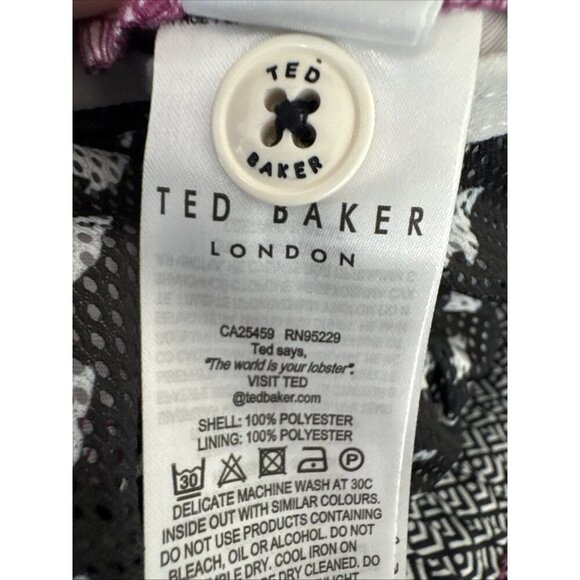 Ted Baker London Men's 7 = US 40 Basket Lined Swim Trunks Pink Geometric EUC - Picture 14 of 16